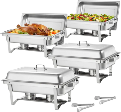Vevor Chafing Dish 9 Qt 4-Pack Stainless Steel Buffet Server Set New