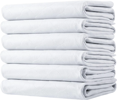 VEVOR Washable Underpads, 34 x 36-inch Reusable Bed Pads, Super Absorbent & Fast Drying Incontinence Bedwetting Pad for Bed Sofa and Mattress, Protective Pee Pads for Pet Adult Kid Elderly (10-Pack)