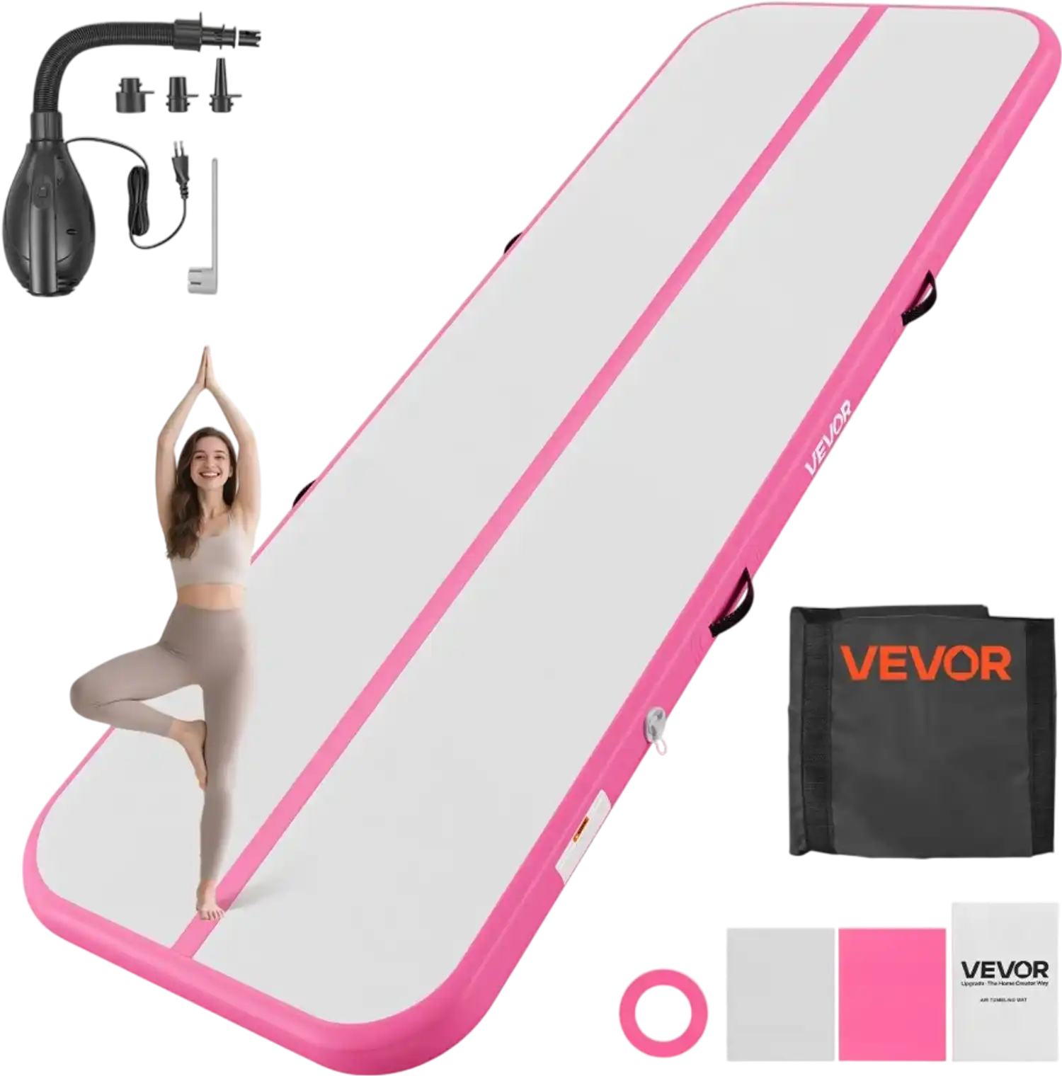 Vevor Inflatable Gymnastics Air Mat 10' Pink New