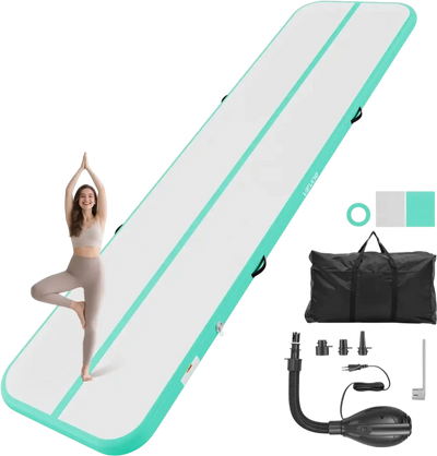 Vevor Inflatable Gymnastics Air Mat 13' Mint Green New