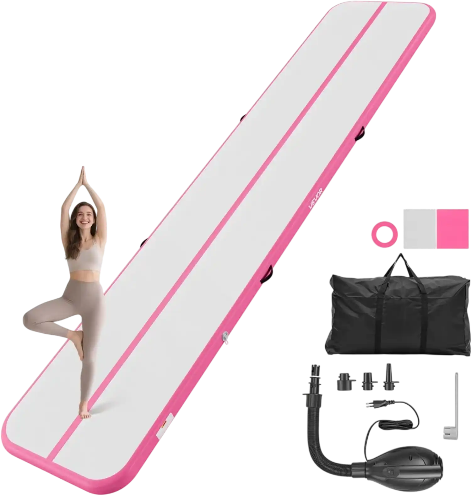 Vevor Inflatable Gymnastics Air Mat 16.4' Pink New