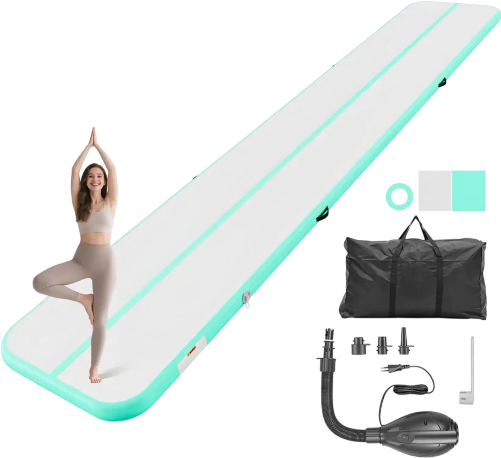 Vevor Air Mat Inflatable Gymnastics Training Tumbling Mat 20' x 3.3' x 4