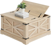 VEVOR Rattan Coffee Table, Rectangle PE Rattan Woven Wood Coffee Table with MDF Top, 32-Inch Modern Boho Style Storage Coffee Table with Retro Metal Hinges, for Living Room, Bedroom & Small Spaces