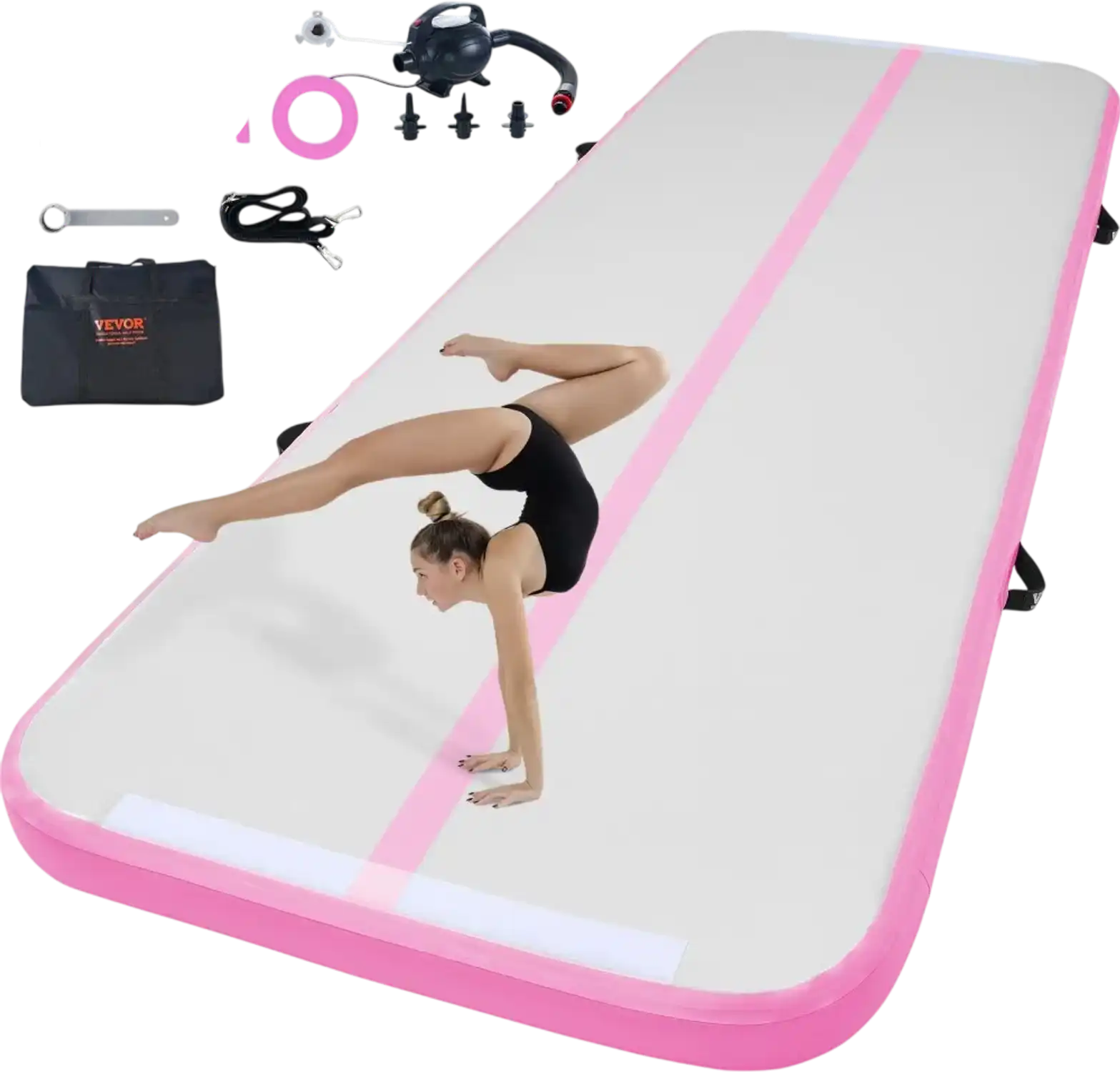 Vevor Air Mat Inflatable Gymnastics Tumbling Training Mat 10' Pink New