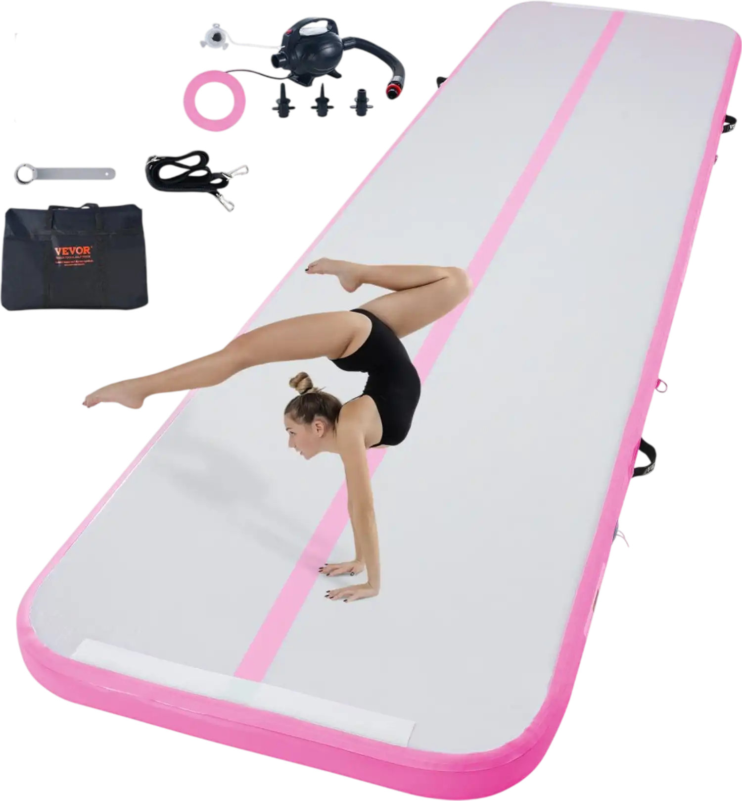 Vevor Gymnastics Air Mat 13' Pink Inflatable Tumbling Mat with Electric Pump New