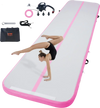 VEVOR Gymnastics Air Mat, 4 inch Thickness Inflatable Gymnastics Tumbling Mat, Tumble Track with Electric Pump, Training Mats for Home Use/Gym/Yoga/Cheerleading/Beach/Park/Water, 13 ft, Pink