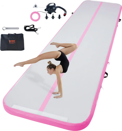 Vevor Gymnastics Air Mat 13' Pink Inflatable Tumbling Mat with Electric Pump New