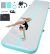 VEVOR Gymnastics Air Mat, 4 inch Thickness Inflatable Gymnastics Tumbling Mat, Tumble Track with Electric Pump, Training Mats for Home Use/Gym/Yoga/Cheerleading/Beach/Park/Water, 13 ft, Mint Green