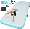 VEVOR Gymnastics Air Mat, 4 inch Thickness Inflatable Gymnastics Tumbling Mat, Tumble Track with Electric Pump, Training Mats for Home Use/Gym/Yoga/Cheerleading/Beach/Park/Water, 10 ft, Mint Green