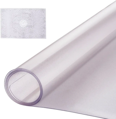 VEVOR Plastic Table Cover, 24 x 48 Inch 1.5 mm Thick Frosted Table Protector, Rectangle PVC Desk Mat, Waterproof & Easy Cleaning Desk Pad Tablecloth, for Office Dresser Dining Room Table Night Stand