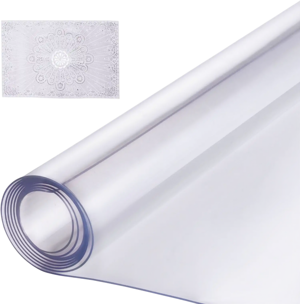 VEVOR Plastic Table Cover, 42 x 96 Inch 1.5 mm Thick Clear Table Protector, Rectangle PVC Desk Mat, Waterproof & Easy Cleaning Desk Pad Tablecloth, for Office Dresser Dining Room Table Night Stand