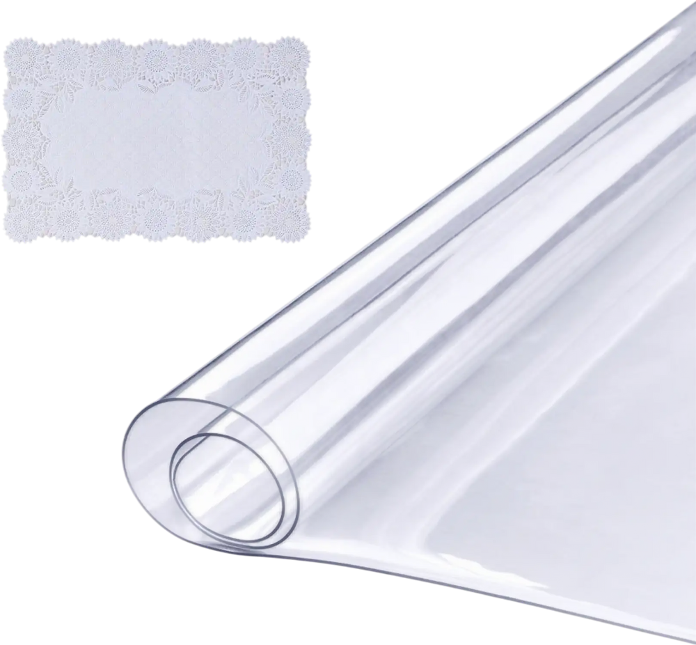 VEVOR Clear Table Cover Protector, 18" x 48"/ 460 x 1232 mm Table Cover, 1.5 mm Thick PVC Plastic Tablecloth, Waterproof Desktop Protector for Writing Desk, Coffee Table, Dining Room Table