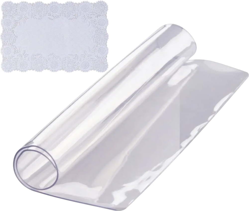 VEVOR Clear Table Cover Protector, 12" x 12"/305 x 305 mm Table Cover, 1.5 mm Thick PVC Plastic Tablecloth, Waterproof Desktop Protector for Writing Desk, Coffee Table, Dining Room Table