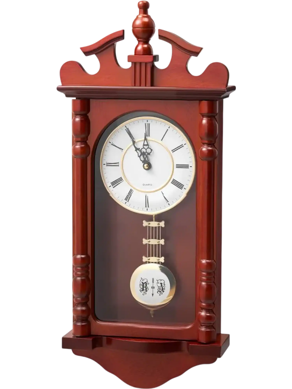 VEVOR Grandfather Clock, 23.2 in Classic Vintage Pendulum Clock, Pine Wood & MDF Wall Clocks with Quartz Movement and Quiet Design, for Living Room, Bedroom, Home Decor & Gift (Cherry Tone Finish)