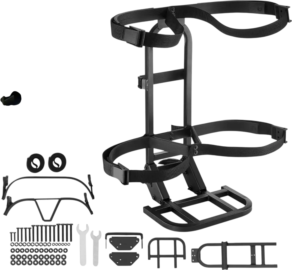 VEVOR Golf Cart Rear Seat Bag Holder, 27.1 x 15.6 x 29.7 inch, Compatible with Most Golf Carts with Rear Seat Grab Bar, Space-Saving Carbon Steel Bag Holder Bracket, No-Drilling Installation, Black