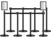 VEVOR Stanchion Post, 8 Pcs Stanchions with Retractable Belts, Carbon Steel Black Stanchions Queue with Sand Injection Hollow Base, Crowd Control Barriers for Theaters, Parties, Weddings, Exhibitions