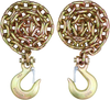 VEVOR G80 Transport Binder Chain, 3/8" x 2.9' 2-Pack Tow Chain with Clevis Snap Hook, 7100 lbs Safe Working Load, Heavy Duty Logging Chain for Transporting Towing Truck Tie Down Binding Equipment