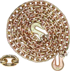 VEVOR G80 Transport Binder Chain, 5/16" x 10.3' Tow Chain with Clevis Grab Hooks, 4900 lbs Safe Working Load, Heavy Duty Trailer Logging Chain for Transporting Towing Truck Tie Down Binding Equipment