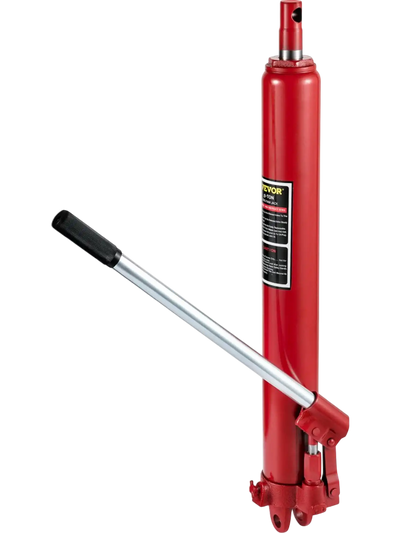 VEVOR Hydraulic Long Ram Jack, 8 Tons/17363 lbs Capacity, with Single Piston Pump and Clevis Base, Manual Cherry Picker with Handle, for Garage/Shop Cranes, Engine Lift Hoist, Red