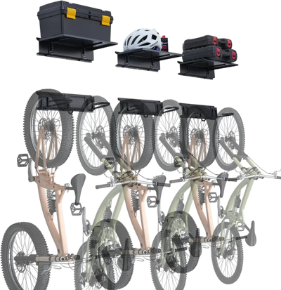 Vevor Bike Storage Rack Wall Mount Garage Organizer for 6 Bicycles with 3 Shelves New