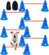 VEVOR Dog Agility Hurdle Cone Set, 6 PCS Kit-12 x Cones, 6 x Agility Rods, Agility Training Equipment with Height Adjustable Crossbar, Puppy Obstacle Course Jump Starter with Cones Storage Bag