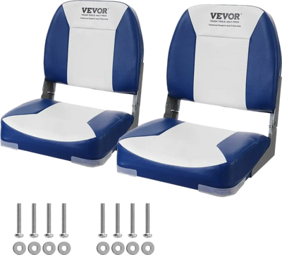 Vevor Boat Seat Low Back Fold-Down Fishing Chair 2-Pack New