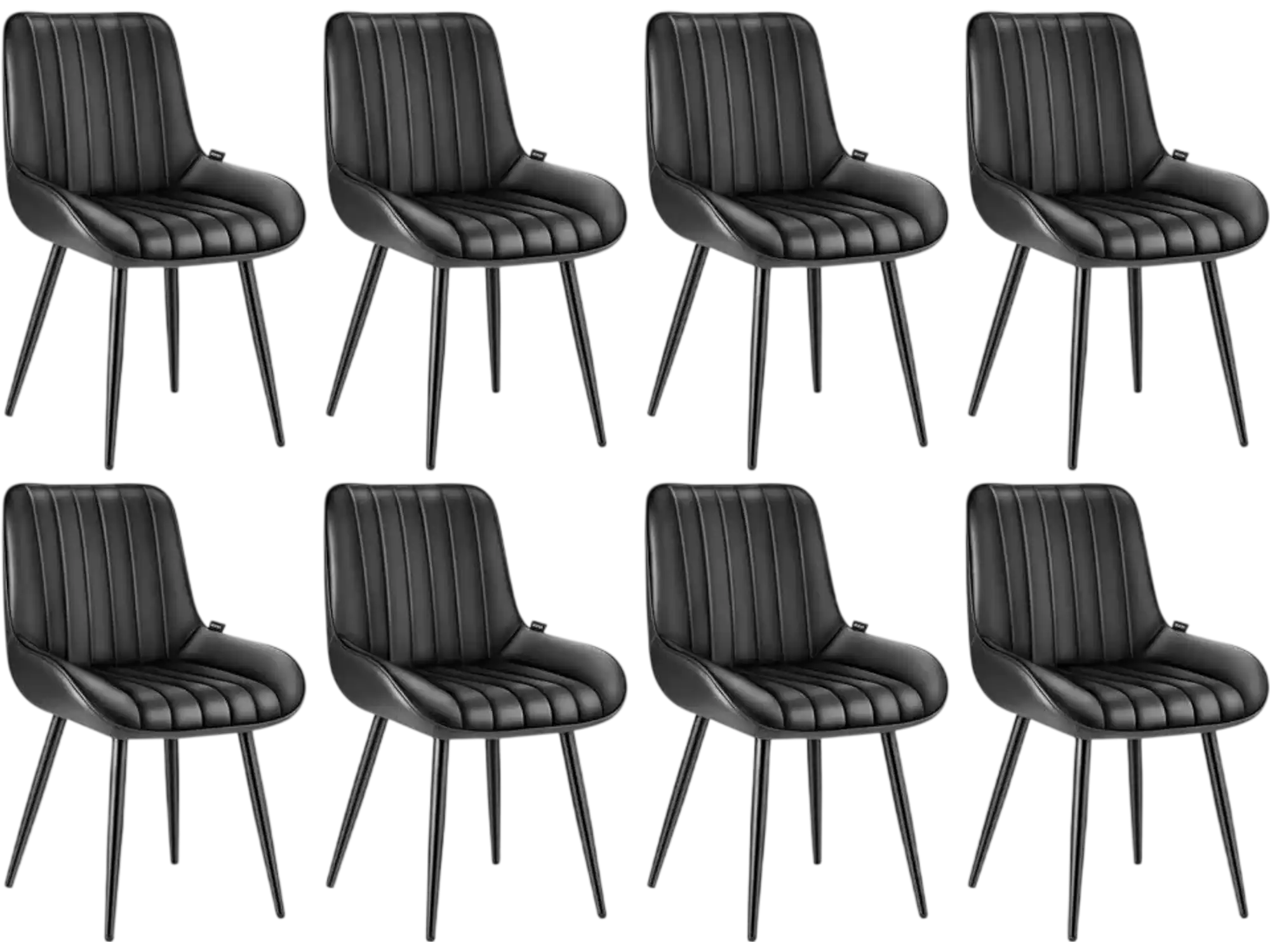 Vevor Dining Chairs Modern Upholstered Accent Side Chairs Set of 8 Black New