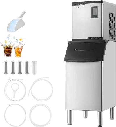 Vevor Ice Maker Commercial 300 lbs/24H Split-Design Ice Machine with 300 lbs Storage Bin New