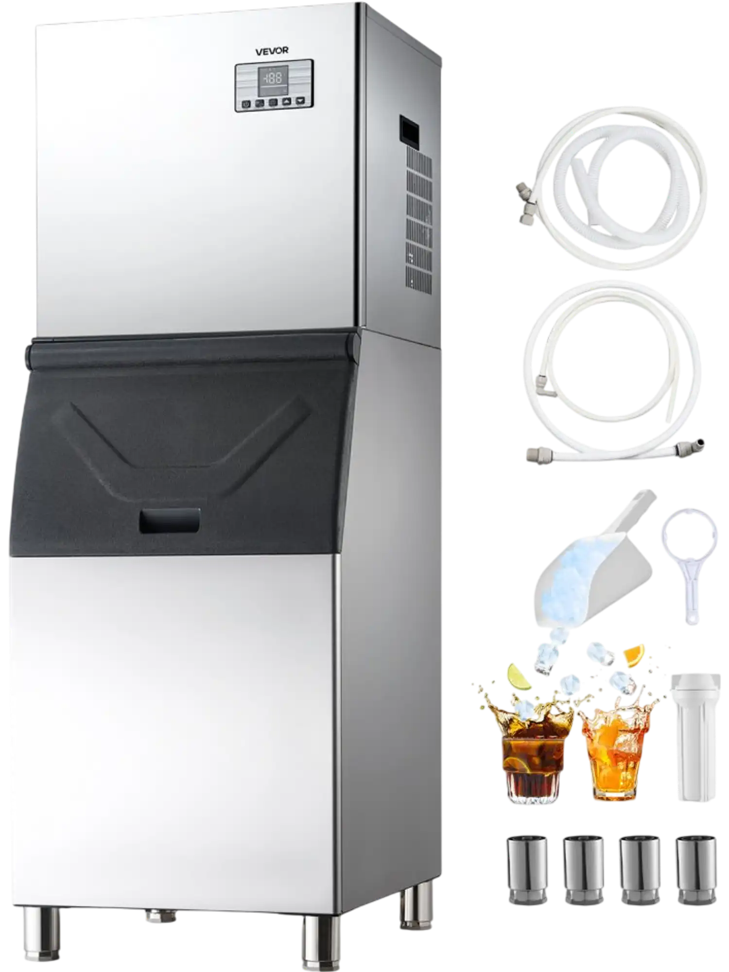 Vevor Ice Maker Commercial 400 lbs/24h Split Design with 300 lbs Storage Bin New