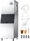 VEVOR Commercial Ice Maker Machine, 400LBS/24H Ice-Making Machine with 300LBS Stainless Steel Storage Bin, Auto Self-Cleaning Ice Maker with Touchscreen for Bar Cafe Restaurant Business Commercial