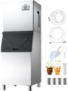 VEVOR Commercial Ice Maker Machine, 550LBS/24H Ice-Making Machine with 300LBS Stainless Steel Storage Bin, Auto Self-Cleaning Ice Maker with Touchscreen for Bar Cafe Restaurant Business Commercial