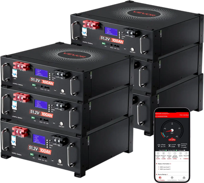 Vevor Lithium Server Rack Battery 51.2V 600Ah LiFePO4 with Bluetooth 6 Pack New