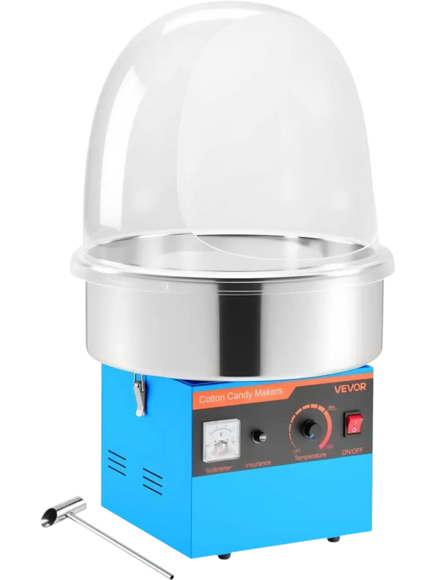 Vevor Cotton Candy Machine Electric Floss Maker with Cover 1000W Blue New