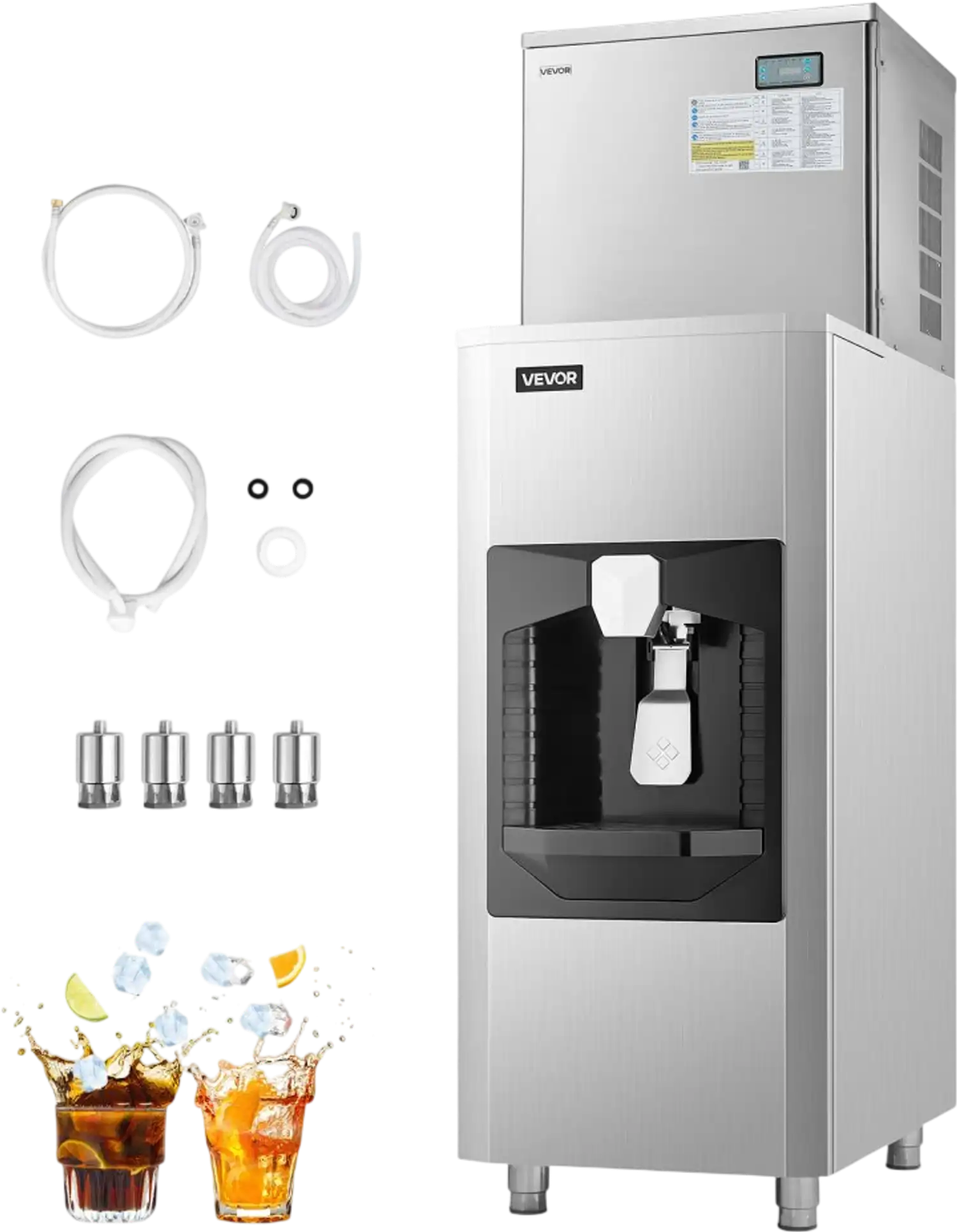 Vevor Commercial Ice Maker 450 lbs/Day Self-Cleaning Ice Machine with 180 lbs Storage Bin New