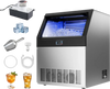 VEVOR Commercial Ice Maker Machine with Pump, 265 lbs/24h with 85 lbs Storage Capacity, Built-in/Freestanding/Under Counter, Stainless Steel Ice Maker with LED Display & Self-Cleaning, for Home Bar