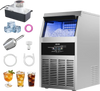 VEVOR Commercial Ice Maker Machine with Pump, 130 lbs/24h with 30 lbs Storage Capacity, Built-in/Freestanding/Under Counter, Stainless Steel Ice Maker with LED Display & Self-Cleaning, for Home Bar