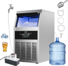 VEVOR Commercial Ice Maker Machine with Pump, 150 lbs/24h with 30 lbs Storage Capacity, Built-in/Freestanding/Under Counter, Stainless Steel Ice Maker with LED Display & Self-Cleaning, for Home Bar