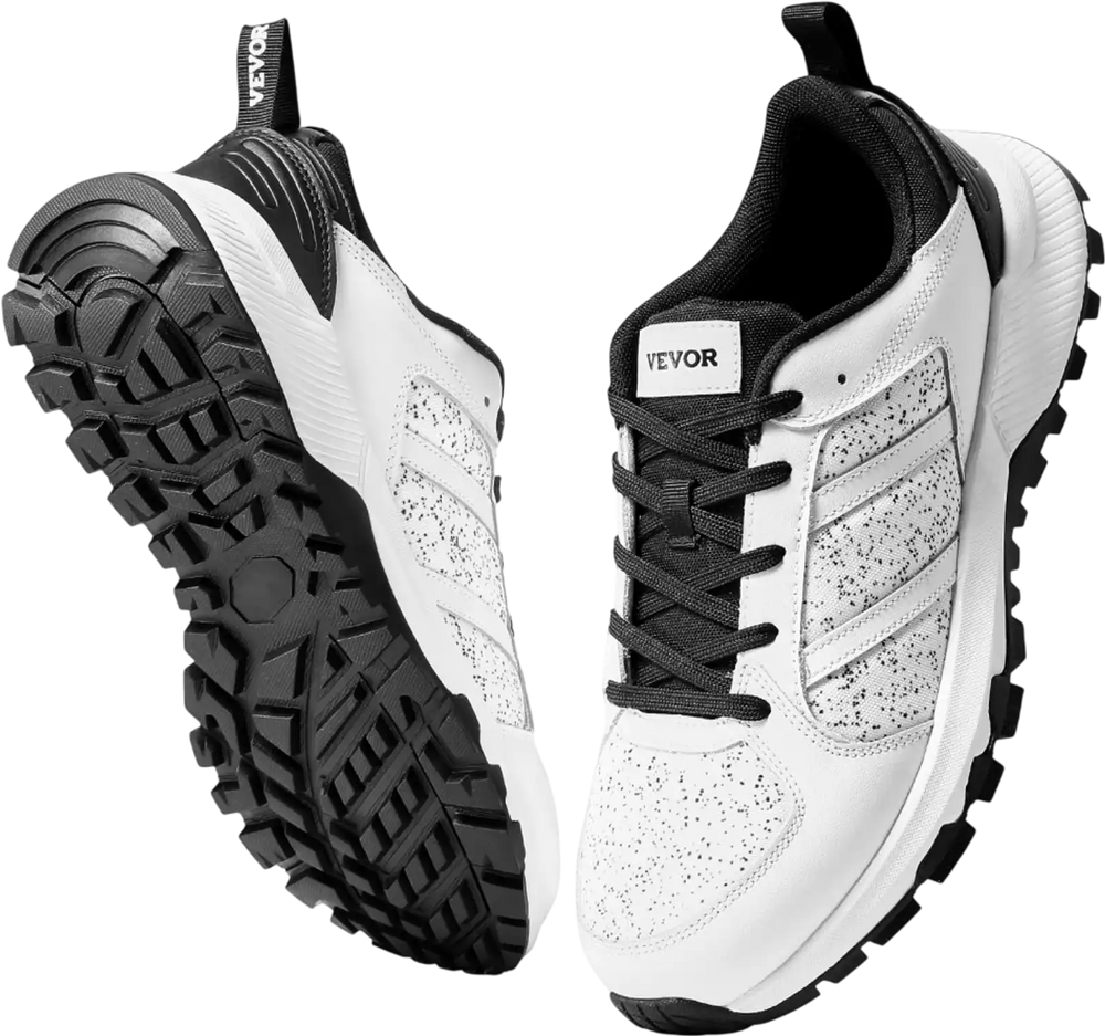 VEVOR Cross Training Shoes, W Width Sneakers US Size 10, Wide Toe Box Shoes with Arch Support & Adjustable Lace-up, Training Shoes for Running, Gymnastics, Dog Walking, and Weightlifting (White)