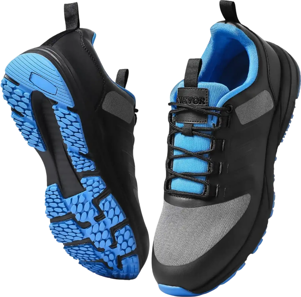 VEVOR Cross Training Shoes, M Width Sneakers US Size 12, Wide Toe Box Shoes with Arch Support & Adjustable Lace-up, Training Shoes for Running, Gymnastics, Dog Walking, and Weightlifting (Black)