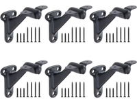 VEVOR Handrail Hardware Bracket, 6 Packs Heavy Duty Hand Rail Brackets, Flexible Angle Adjustment & Easy Install, Stair Railing Hardware for Stairways Handrail, Staircase,Matte Black