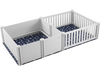 VEVOR Dog Whelping Box, 93.3 x 48.4 x 18.1in Dual Zone Whelping Box for Dogs and Puppies, Whelping Pen for Puppies, Dog Birthing Box with Rails, 2 Washable Pee Pads and 2 Storage Bags, White