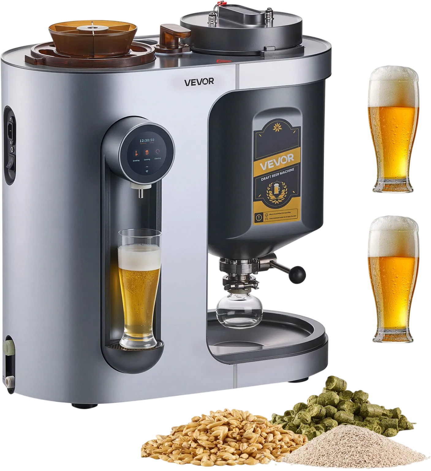 Vevor Automatic Home Beer Brewer 3.43 Gal. with Mash Boil Device Auto Temp & Pressure Control New