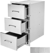 VEVOR Outdoor Kitchen Drawers, 18.5"W x 22.5"H x 22.5"D Triple Access Drawers, Stainless Steel Flush Mount Cabinets, BBQ Island Drawers Storage with Handle, for Outdoor Kitchens or Patio Grill Station