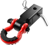 VEVOR Shackle Hitch Receiver, Fits 2" Receivers, 44100 lbs Breaking Strength, D Ring Shackle with Trailer Hitch Lock Pin, Heavy Duty Towing Accessories for Trucks, Jeeps, Off-Road Vehicle Recovery