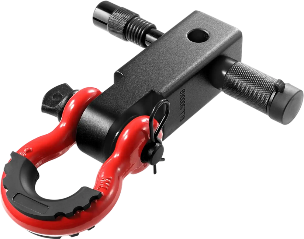 VEVOR Shackle Hitch Receiver, Fits 2" Receivers, 66000 lbs Breaking Strength, D Ring Shackle with Trailer Hitch Lock Pin, Heavy Duty Towing Accessories for Trucks, Jeeps, Off-Road Vehicle Recovery