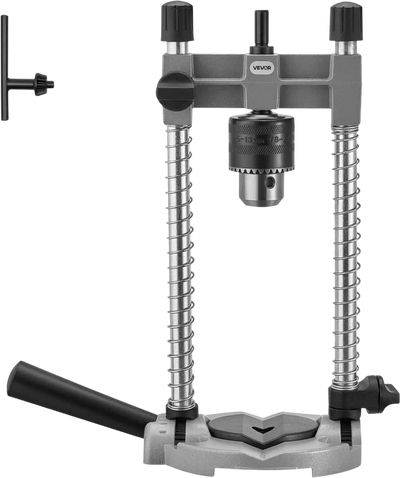 VEVOR Drill Guide, Multi-Angle Press Portable Precision Drilling Guide Jig Attachment, with Large Handle and Mounting Holes, Aluminum Alloy, for Drilling Angled or Straight Holes, for Wood Working