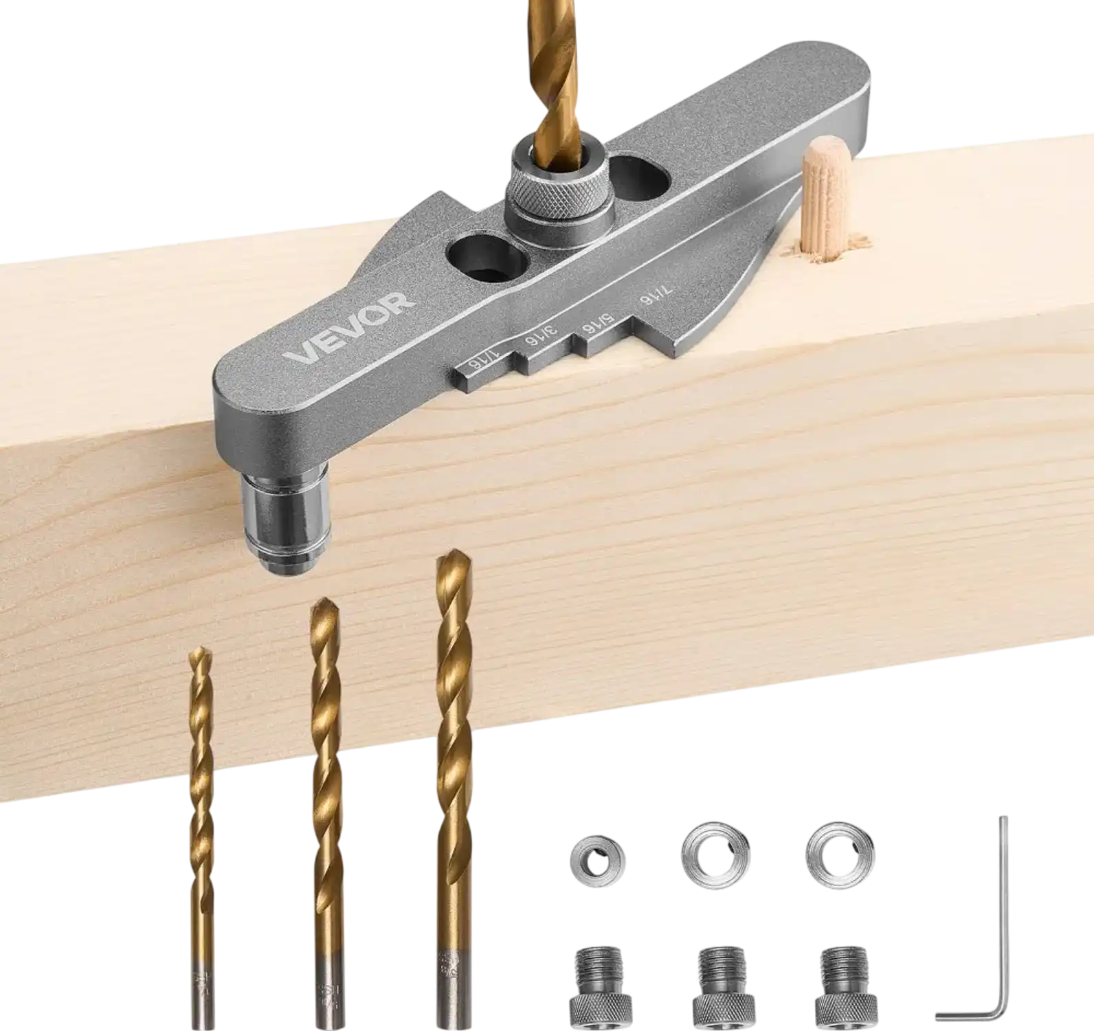 Vevor Doweling Jig Self-Centering Dowel Drill Jig Kit for Woodworking 1/4