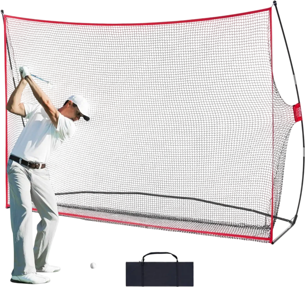 VEVOR Golf Practice Hitting Net, Huge 10.8x7ft Golf Net, Personal Driving Range for Indoor Outdoor Use, Portable Home Golf Aid Net with Solid Fiberglass Frame and Carry Bag, Gift for Men, Golf Lover