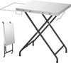 VEVOR Folding Grill Table 24x20in Camping Prep Tables Carbon Steel Tabletop, Lightweight & Compact for Picnic BBQ Tailgating, 70 lbs Capacity, Outdoor Pizza Oven Stand with Garage Rack, Tissue Holder