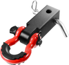 VEVOR Shackle Hitch Receiver, Fits 2" Receivers, 52900 lbs Breaking Strength, D Ring Shackle with Trailer Hitch Lock Pin, Heavy Duty Towing Accessories for Trucks, Jeeps, Off-Road Vehicle Recovery